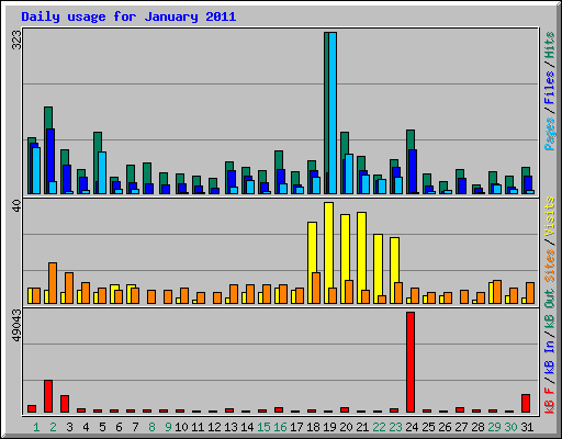 Daily usage for January 2011
