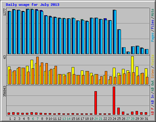 Daily usage for July 2013