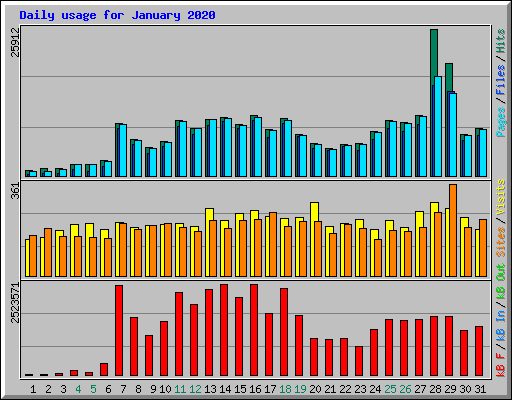 Daily usage for January 2020