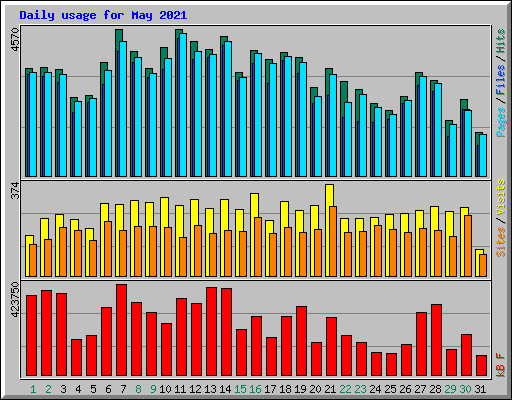 Daily usage for May 2021