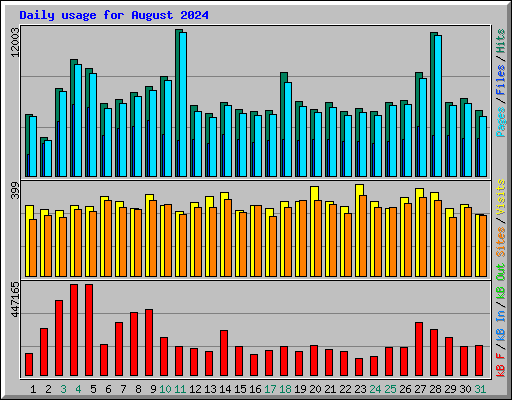 Daily usage for August 2024