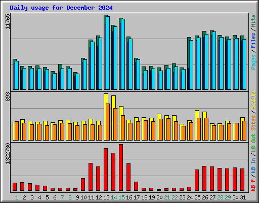 Daily usage for December 2024