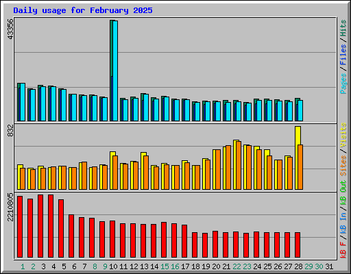 Daily usage for February 2025