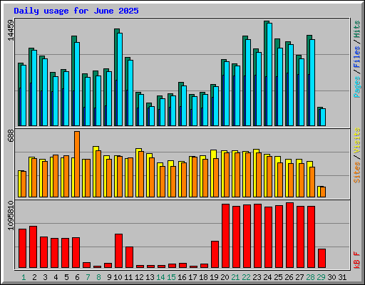Daily usage for June 2025