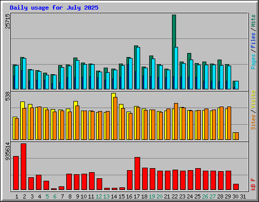 Daily usage for July 2025