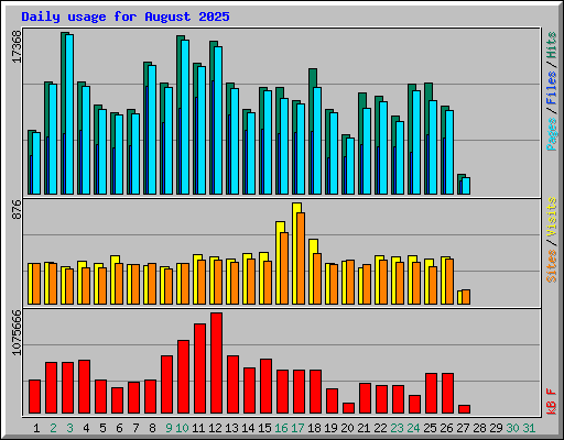 Daily usage for August 2025