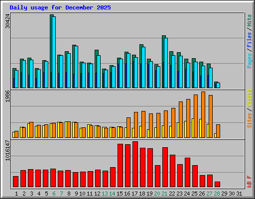 Daily usage for December 2025