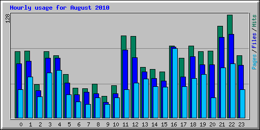 Hourly usage for August 2010