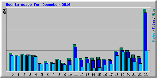 Hourly usage for December 2010