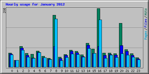 Hourly usage for January 2012