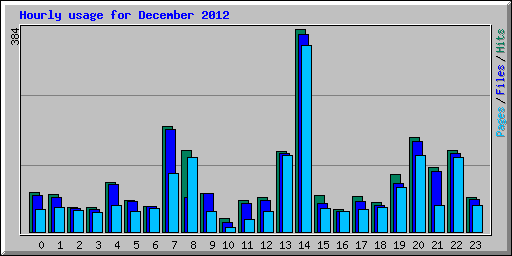 Hourly usage for December 2012
