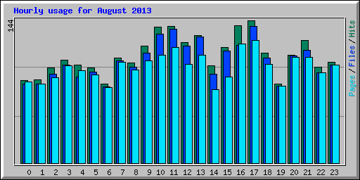 Hourly usage for August 2013