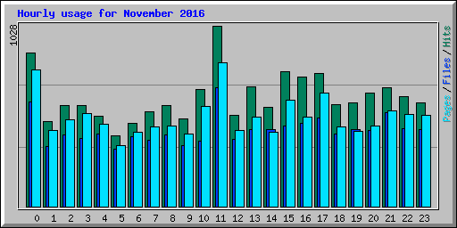Hourly usage for November 2016