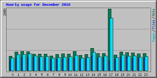 Hourly usage for December 2016