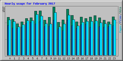 Hourly usage for February 2017