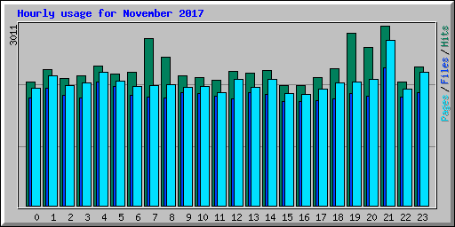 Hourly usage for November 2017