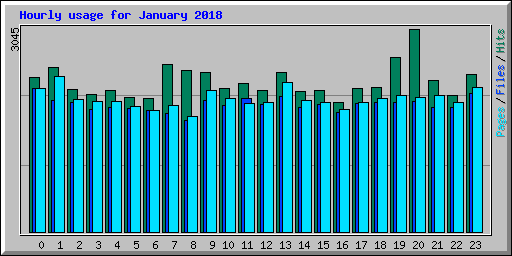 Hourly usage for January 2018