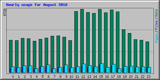 Hourly usage for August 2018