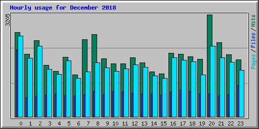 Hourly usage for December 2018