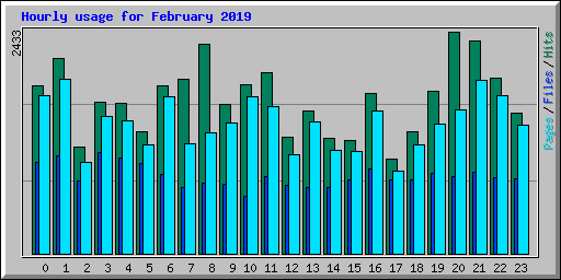 Hourly usage for February 2019