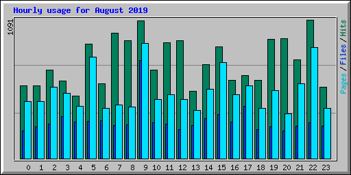 Hourly usage for August 2019