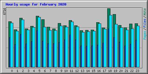 Hourly usage for February 2020