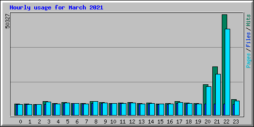 Hourly usage for March 2021