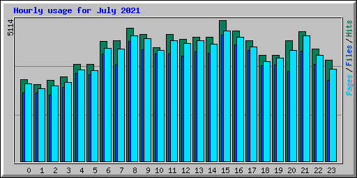 Hourly usage for July 2021