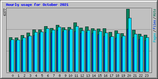 Hourly usage for October 2021