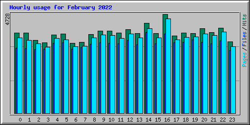 Hourly usage for February 2022