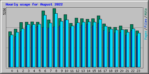 Hourly usage for August 2022