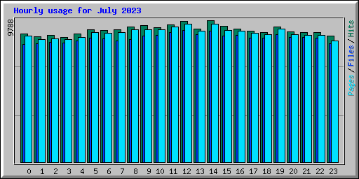Hourly usage for July 2023